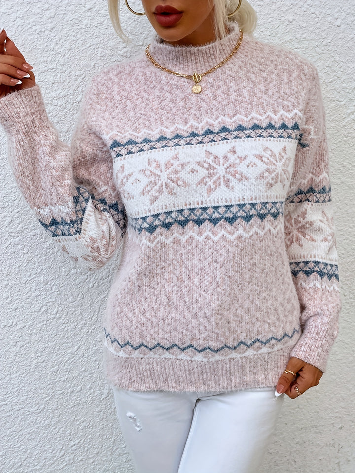Inga | Weicher Christmas Strickpullover mit Schneeflocken