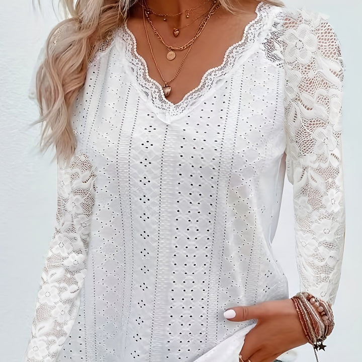 Rieke | Elegantes Spitzen-Oberteil mit Schnürausschnitt