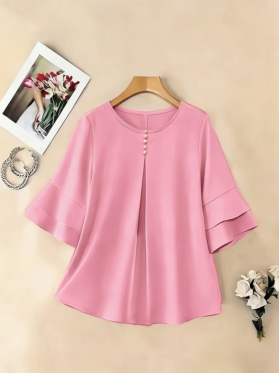 Annette | Elegante Bluse mit Volantärmeln