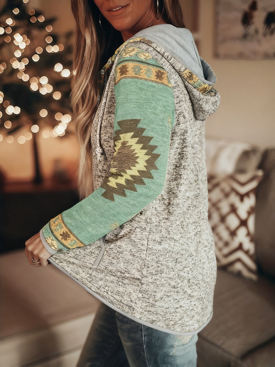 Svenja | Charakterstarker Kapuzenpullover im Ethno-Look