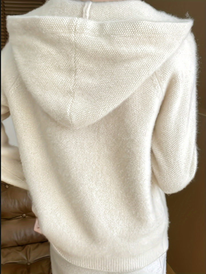 Liesel | Weiche Kapuzen-Strickjacke mit Reißverschluss