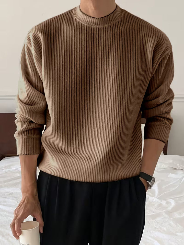 Jakob | Gerippter Rundhals-Pullover