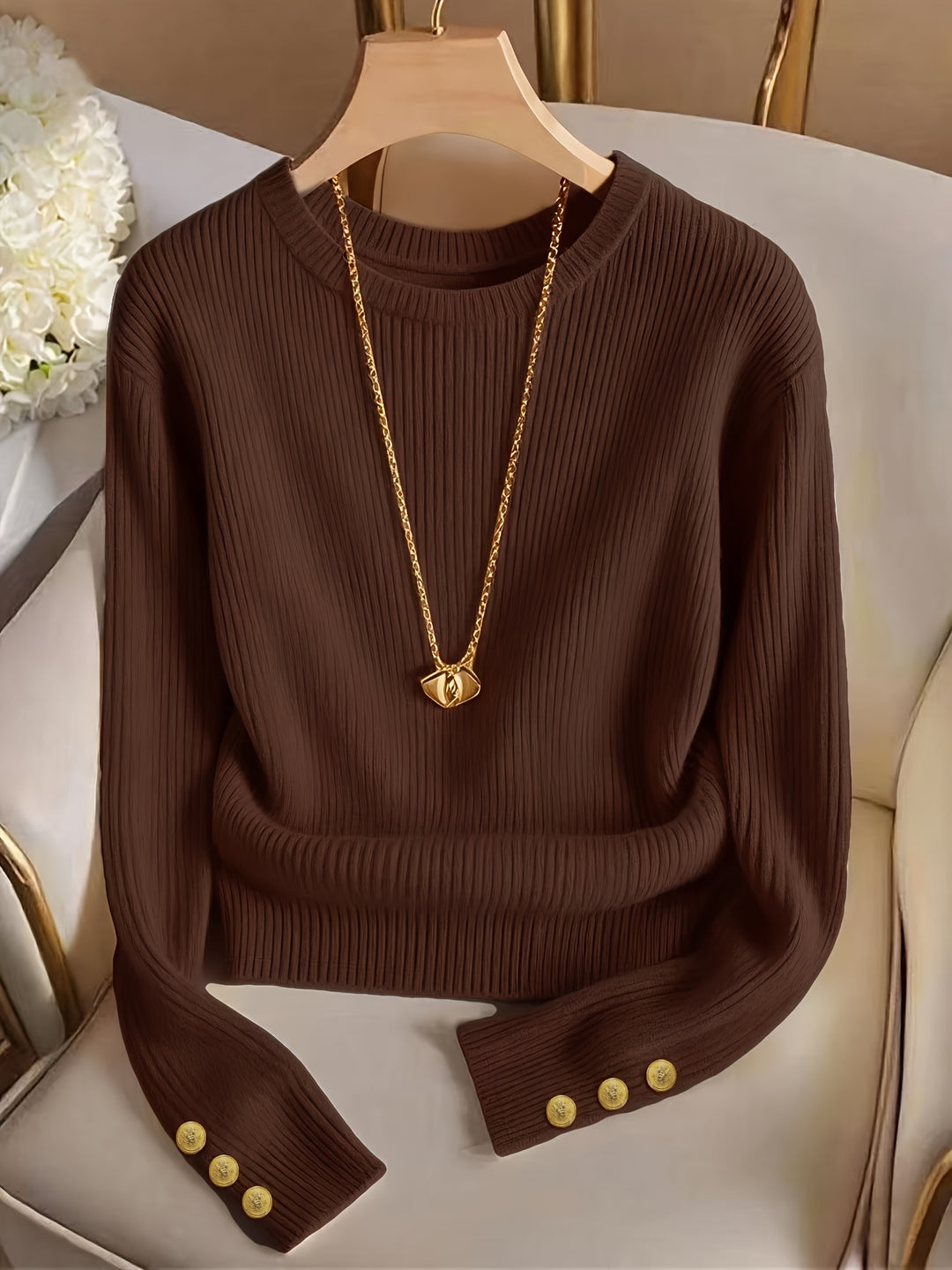 Irmgard | Fein gerippter Strickpullover