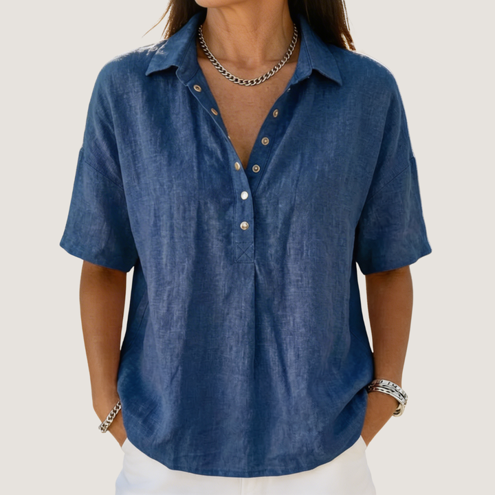 Selma | Legere Kurzarm-Bluse mit Kragen