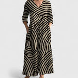 Cordula | Elegantes Maxikleid mit Grafik-Muster