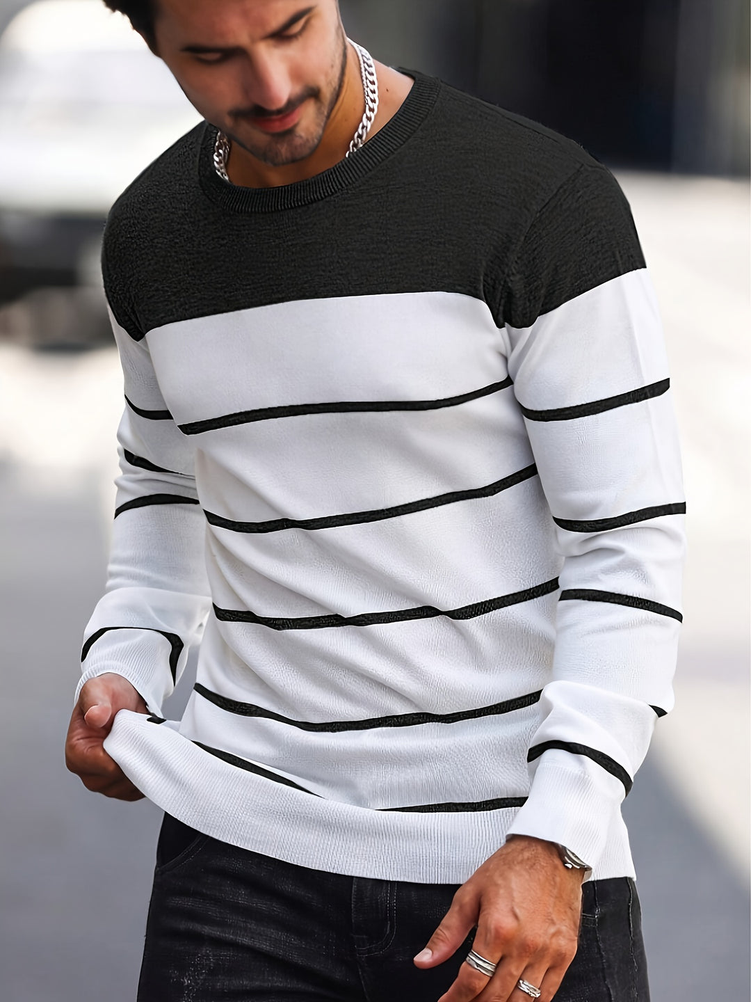 Sigmar | Zeitloser Streifen-Pullover