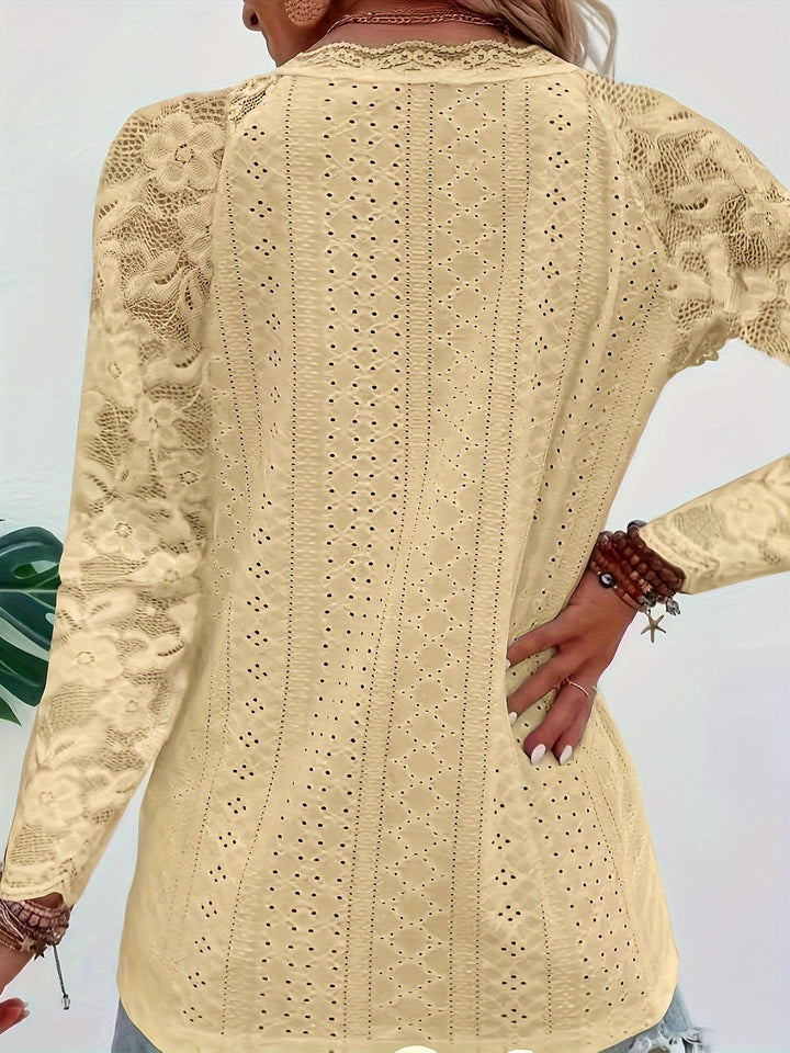 Rieke | Elegantes Spitzen-Oberteil mit Schnürausschnitt