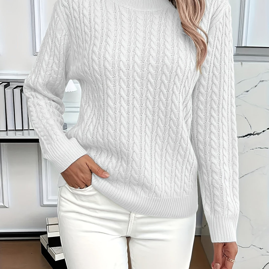 Katrin | Weich fließender Zopfmuster-Pullover