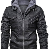 Tobias | Kapuzen-Bikerjacke im Vintage-Stil