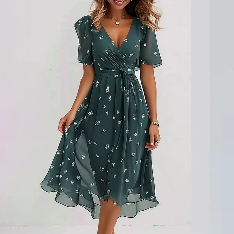 Corinna | Elegantes Wickelkleid mit V-Ausschnitt
