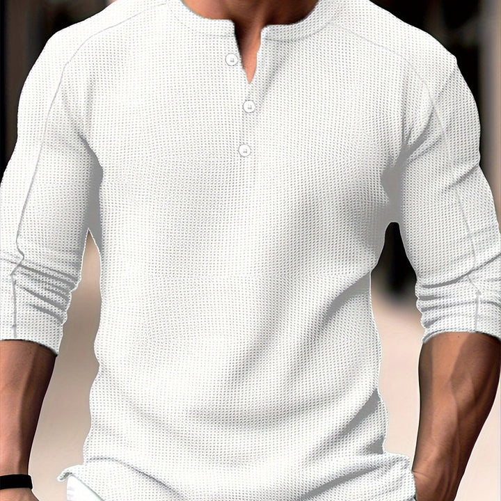 Klaus | Klassisches Henley-Shirt mit Struktur