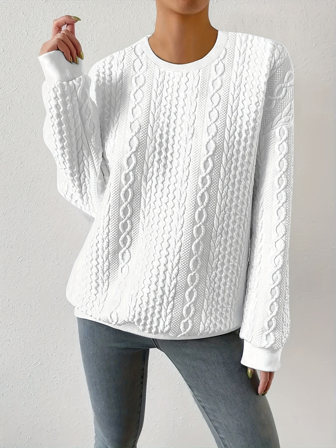 Rebekka | Strukturierter Rundhals-Pullover