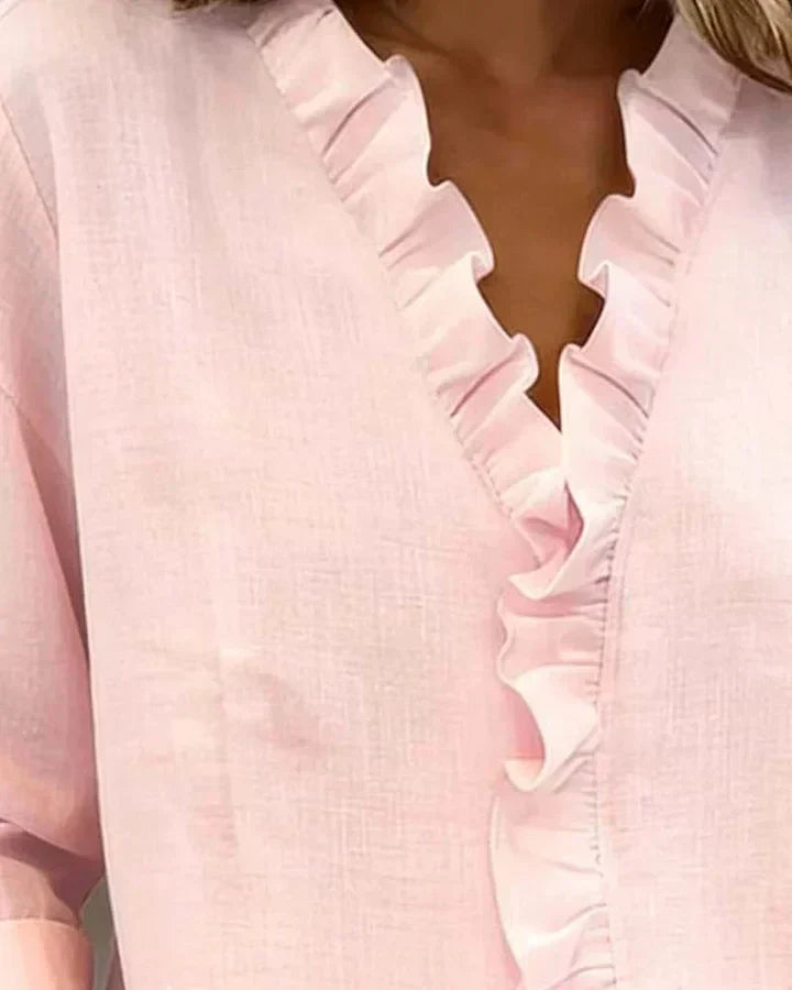 Wilma | Elegante Bluse mit Volant-Ausschnitt