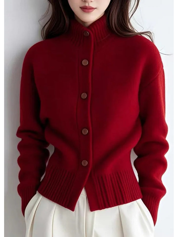 Ilse | Elegante Stehkragen-Strickjacke