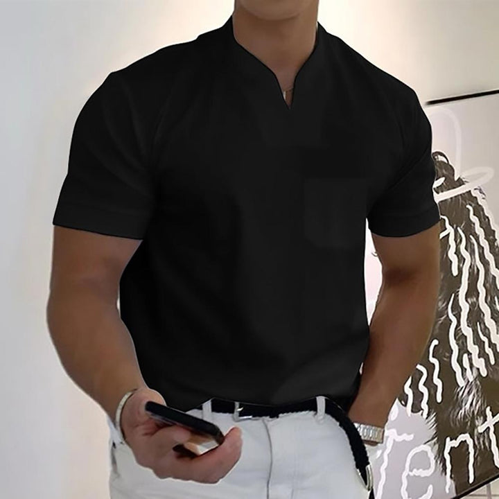 Erik | Eleganter Kurzarm-Poloshirt mit V-Ausschnitt