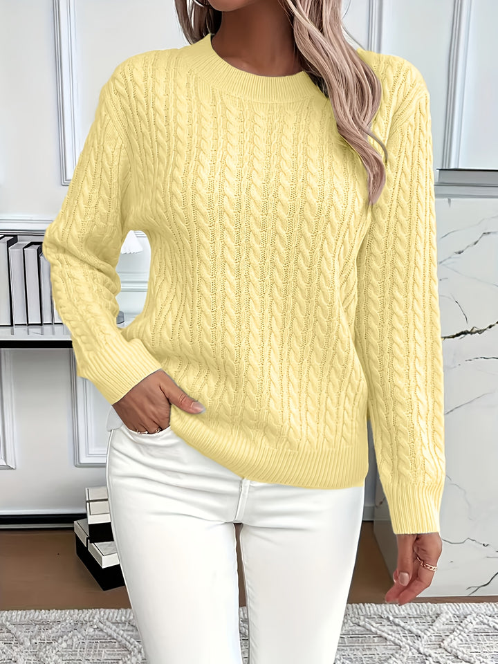 Katrin | Weich fließender Zopfmuster-Pullover