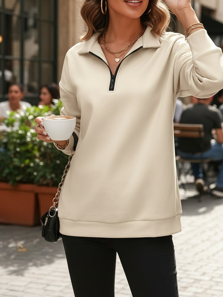 Sandra | Legeres Sweatshirt mit Zipperkragen