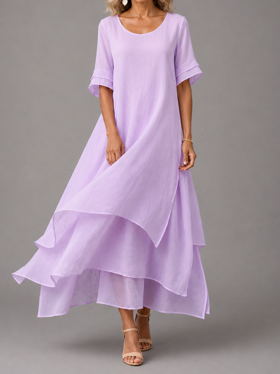 Elke | Fließendes Lagen-Maxikleid