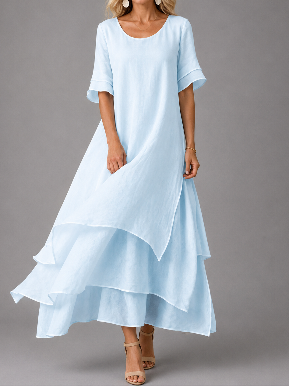 Elke | Fließendes Lagen-Maxikleid
