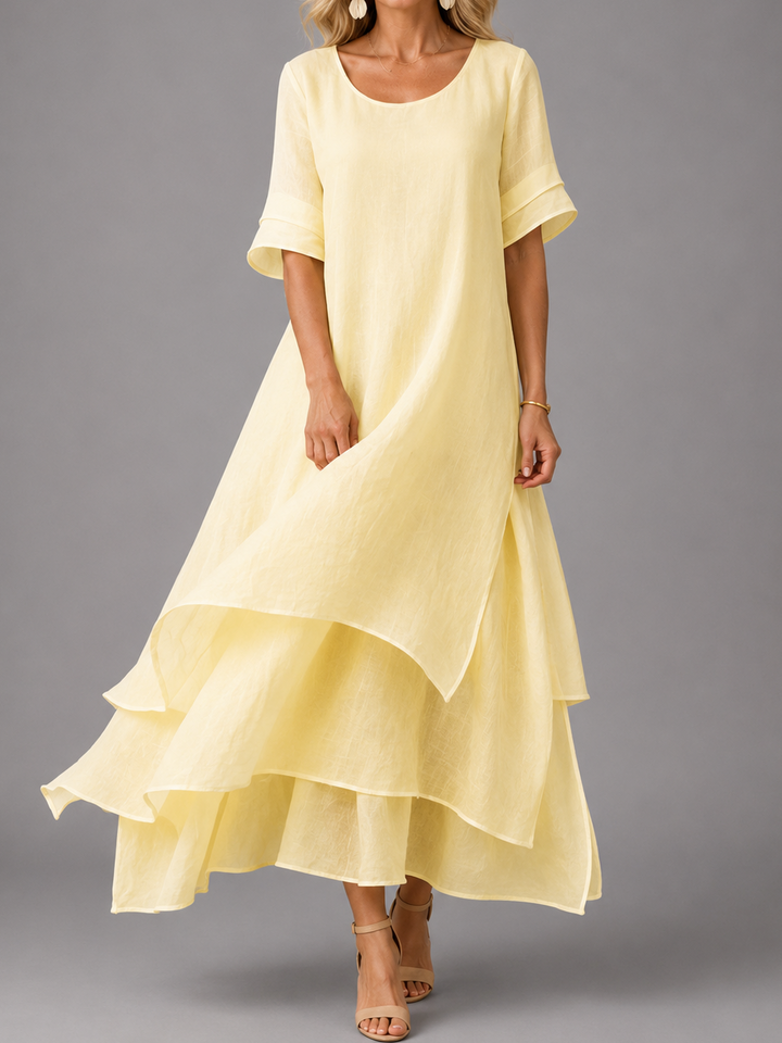 Elke | Fließendes Lagen-Maxikleid