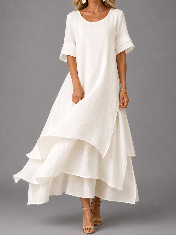 Elke | Fließendes Lagen-Maxikleid