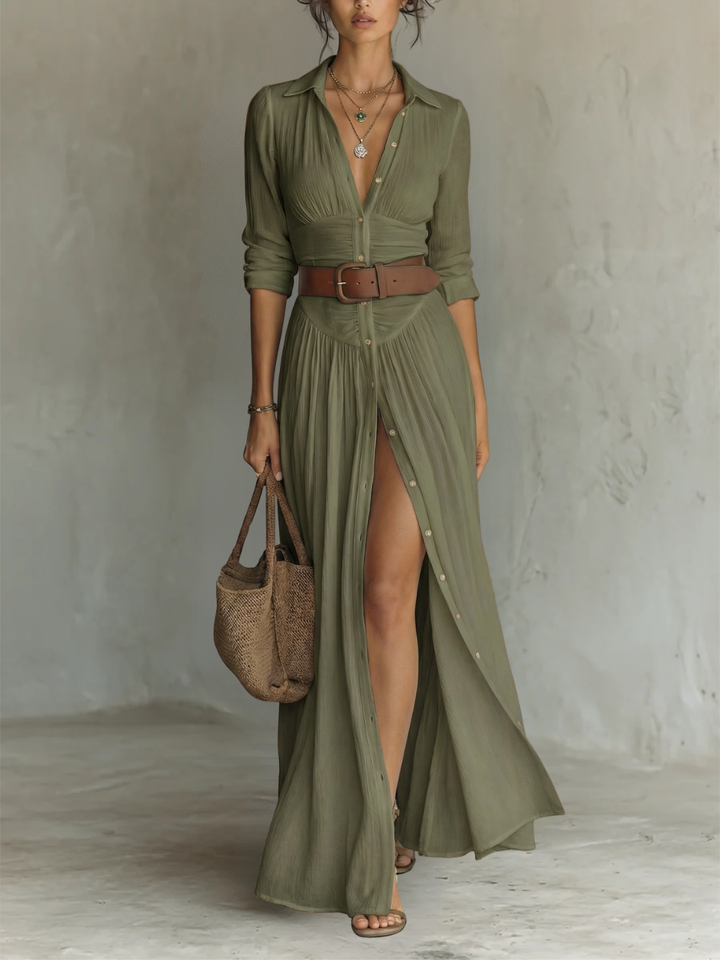 Judith | Elegantes Maxikleid mit Kragen