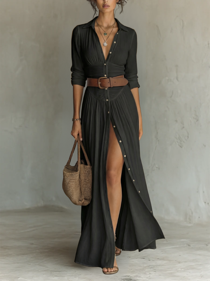 Judith | Elegantes Maxikleid mit Kragen
