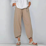 Hanna | Damen Weite Bein Lässige Cropped Hose