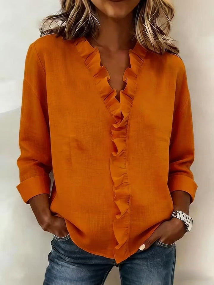 Wilma | Elegante Bluse mit Volant-Ausschnitt