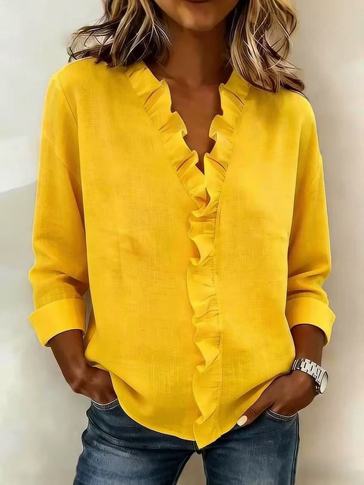 Wilma | Elegante Bluse mit Volant-Ausschnitt