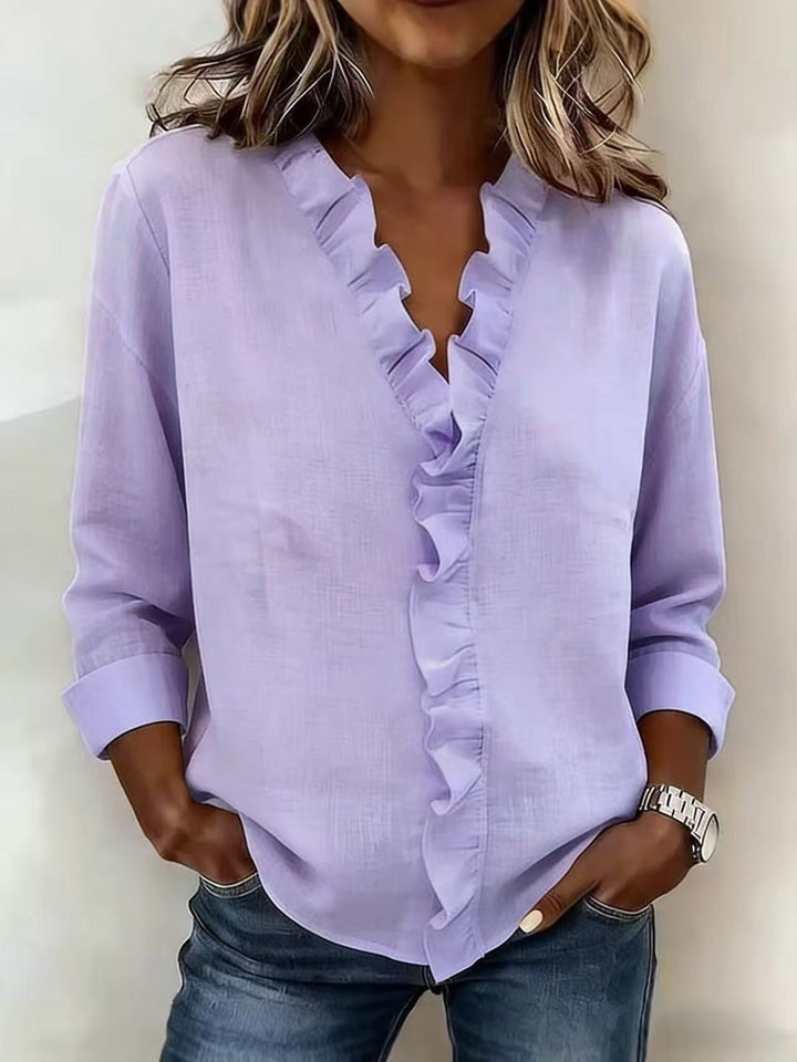 Wilma | Elegante Bluse mit Volant-Ausschnitt