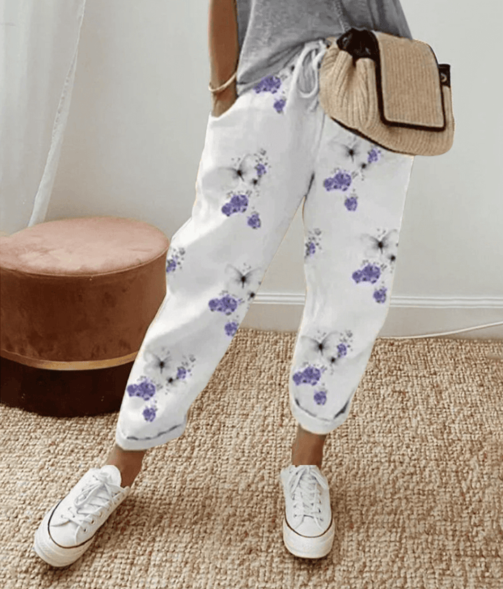 Paula | Leichte Sommerhose mit Kunstdruck
