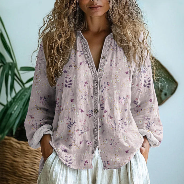 Margarete | Elegante Bluse mit Blättermuster