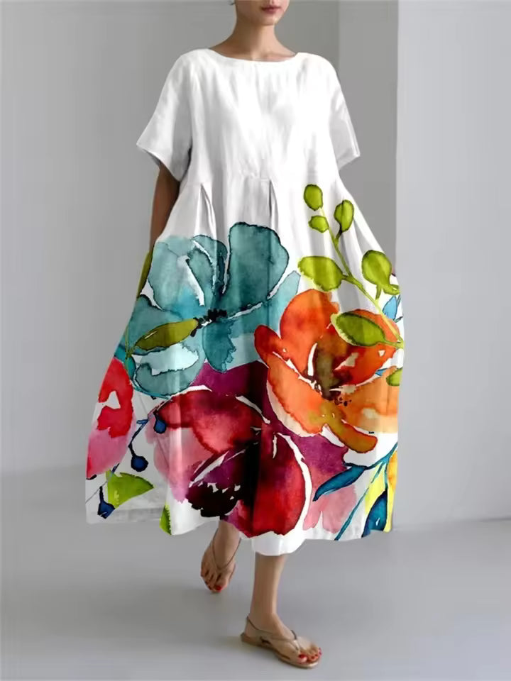 Astrid | Elegantes Sommerkleid mit Blütendekor
