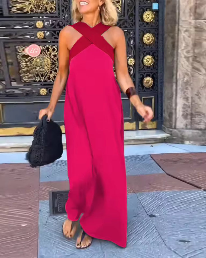 Anneliese | Elegantes Sommer-Maxikleid mit Überkreuz-Trägern