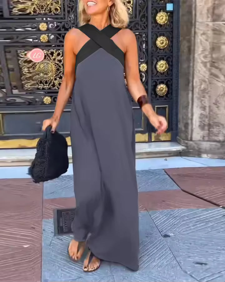 Anneliese | Elegantes Sommer-Maxikleid mit Überkreuz-Trägern