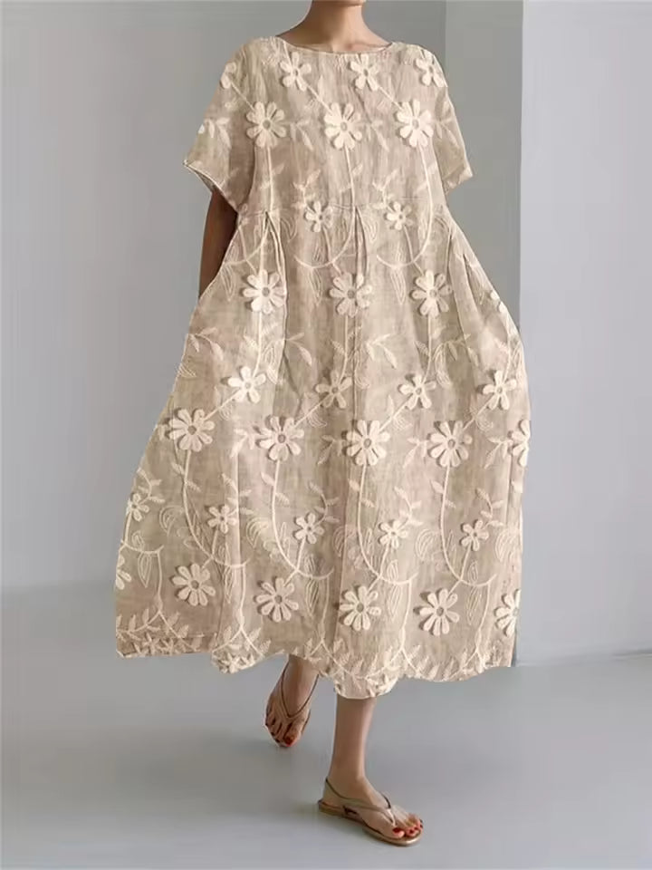 Astrid | Elegantes Sommerkleid mit Blütendekor
