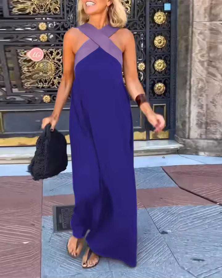 Anneliese | Elegantes Sommer-Maxikleid mit Überkreuz-Trägern