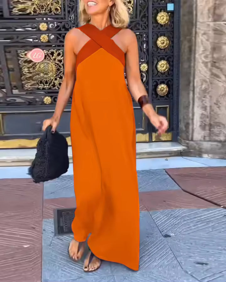 Anneliese | Elegantes Sommer-Maxikleid mit Überkreuz-Trägern