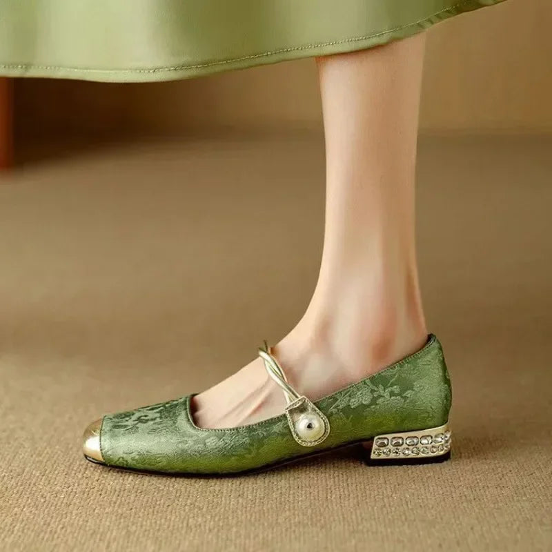 Ottilie | Elegante Spangenschuhe mit Perlenzier
