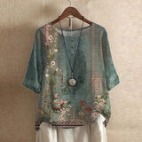 Helga | Verspielte Kurzarm-Bluse mit floralem Print