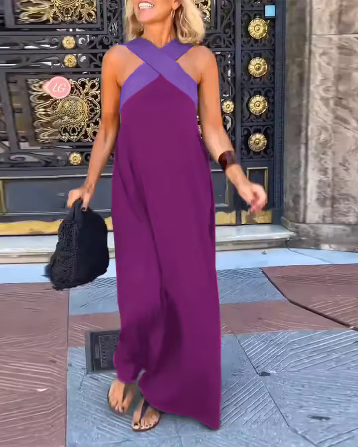 Anneliese | Elegantes Sommer-Maxikleid mit Überkreuz-Trägern