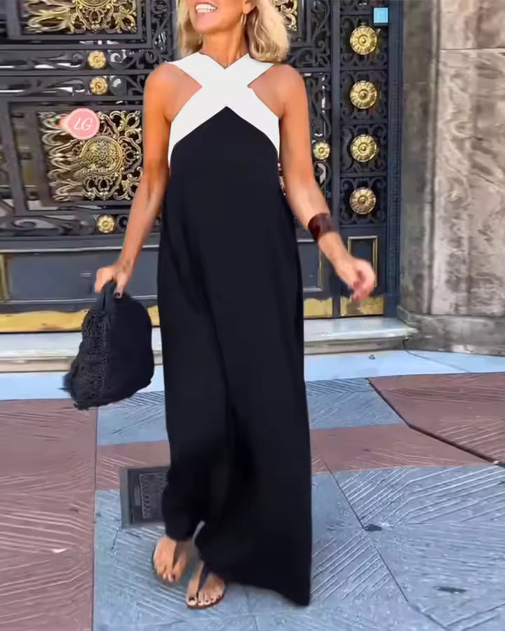 Anneliese | Elegantes Sommer-Maxikleid mit Überkreuz-Trägern