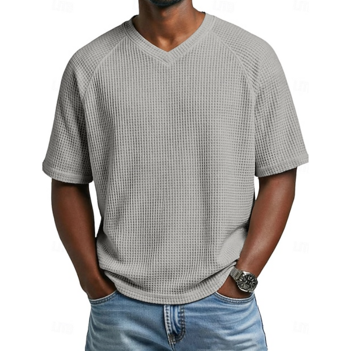 Martin | Strukturiertes Kurzarm-Shirt mit V-Ausschnitt