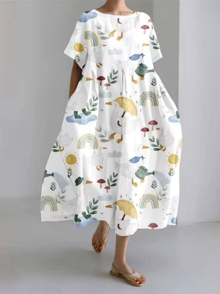 Astrid | Elegantes Sommerkleid mit Blütendekor