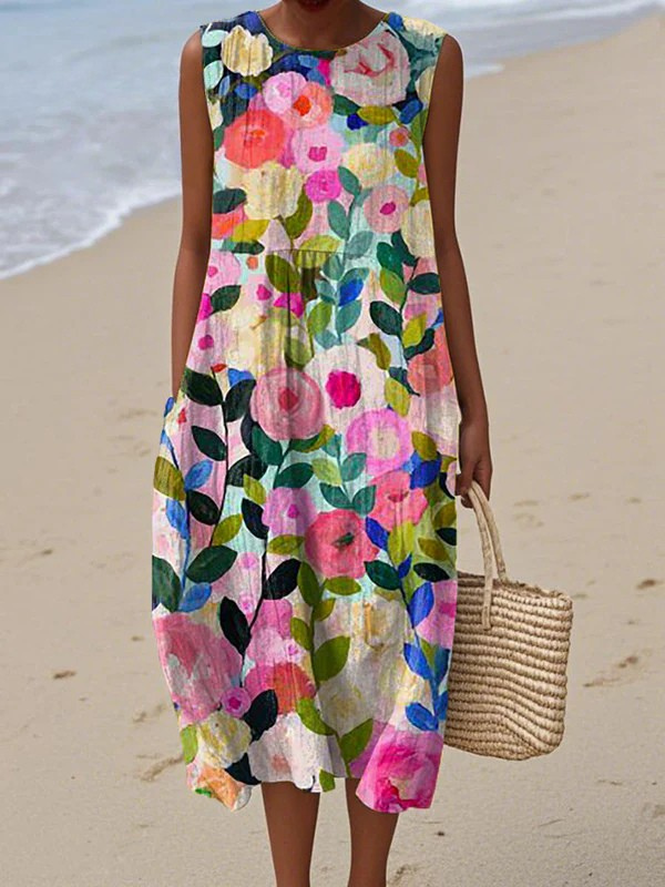 Helene | Luftiges Sommerkleid mit Blütenmuster