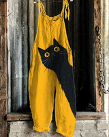 Ilka | Luftiger Träger-Jumpsuit mit Katzenmotiv