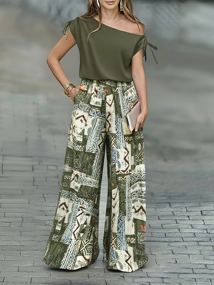 Waltraud | Eleganter Zweiteiler mit Musterhose