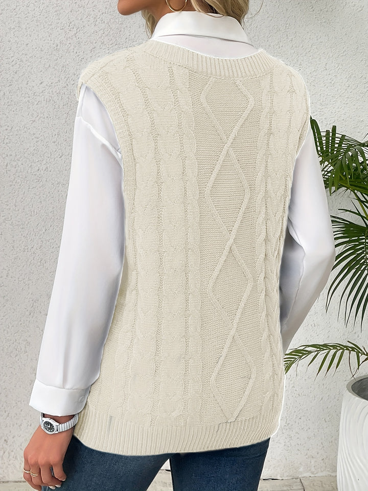 Svenja | Eleganter Zopfmuster-Pullunder