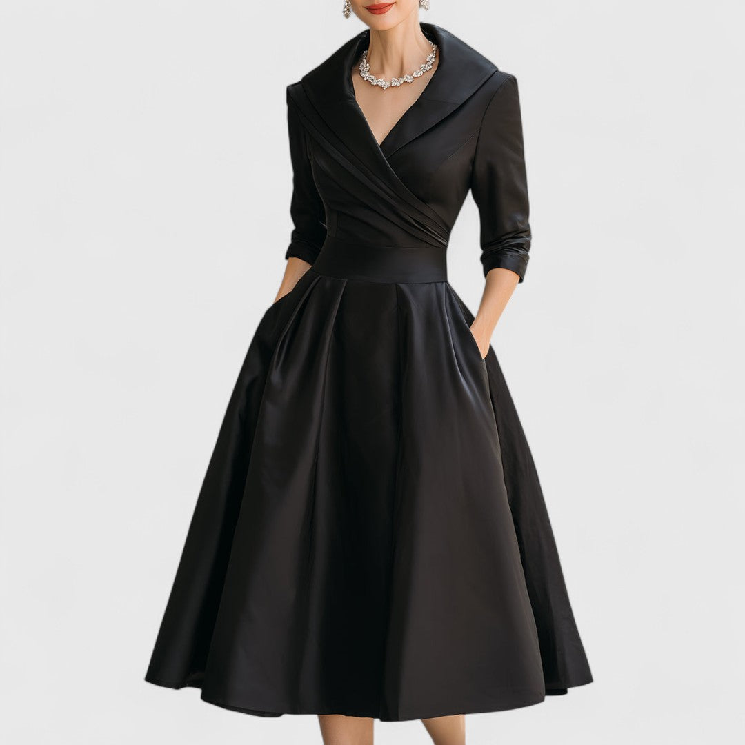 Ingrid | Elegantes Midikleid mit Taillengürtel